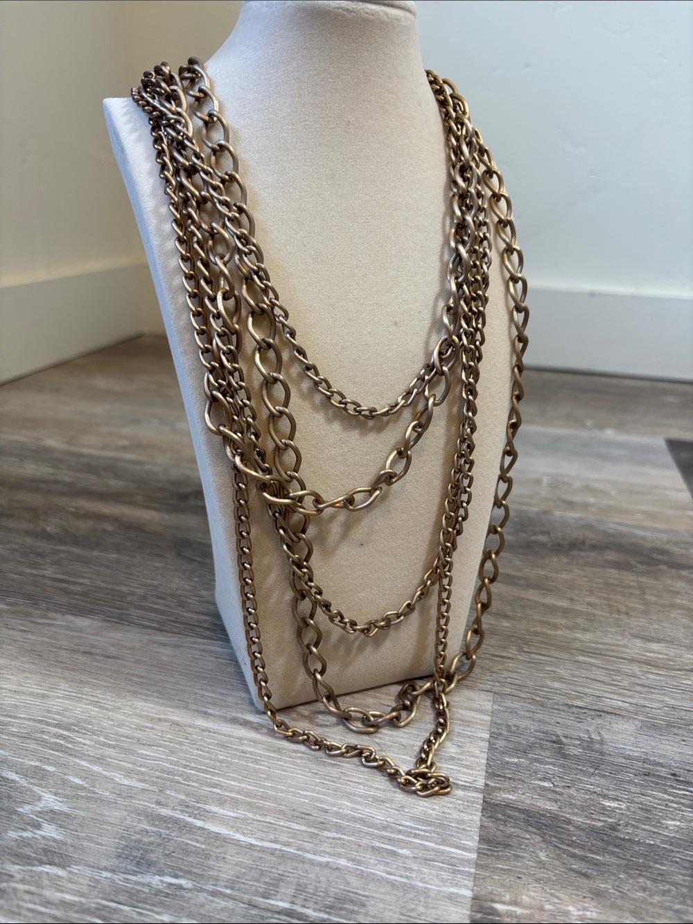Layered Gold-Tone Multi Chain Necklace - Elegant Women's Jewelry